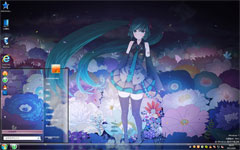 初音未来暗蓝win7主题