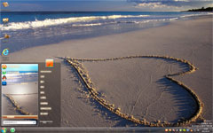 心形沙滩win7系统主题