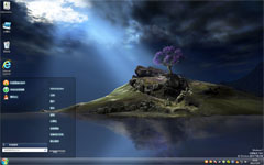 绿岛紫树win7简洁主题