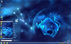 金牛座蓝win7系统主题