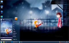 送雨伞win7桌面主题