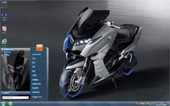 炫蓝摩托车win7主题壁纸